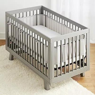 3D Breathable Mesh Crib Bumper Liner11  Anti-BumperNon-Padded -white 96  • $10.99