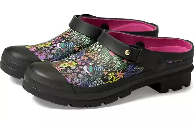 Joules Welly Clogs In Black Ditsy Floral ~ NWT ~ Size 8 • $29.99