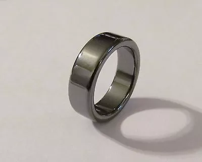 Genuine Hematite Black Flat 4.7 To 5.7mm Band Ring Various Sizes    HEMR3W • $8