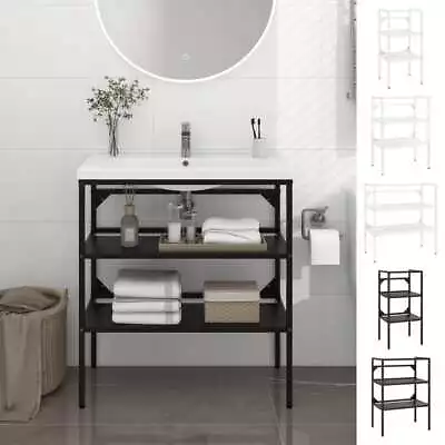 Bathroom Washbasin Frame Iron Home Wash Stand Multi Sizes White/Black VidaXL • £49.99