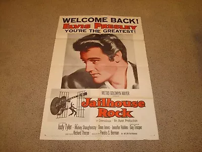 Elvis Presley Jailhouse Rock One Sheet Movie Poster Re-issue 1960 Welcome Back!! • $300