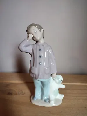 £5 • Buy Nao Lladro Figurines Sleepy Head Boy With Teddy