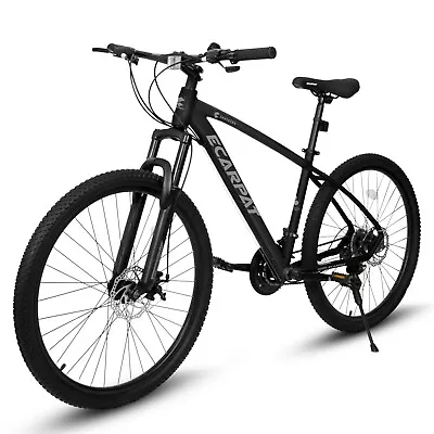 27 Inch Mountain Bike 21 Speeds Suspension Fork MTB Bicycle Adlut Bike  Black • $253.98