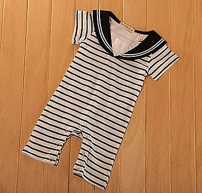 Kids Girls Baby Navy Sailor Marine Cotton Stripe Costume Party Romper Bodysuit 0 • $17.10