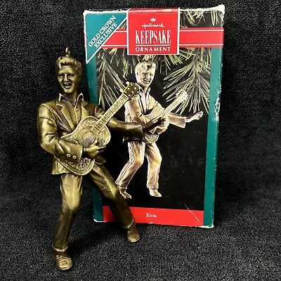 VTG 1992 Elvis Presley Hallmark Keepsake Brass-Plated 5  Christmas Ornament • $5