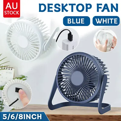 $15.99 • Buy Portable Mini USB Cooling Fan 360° Small Desktop Desk Quiet Computer 5/6/8 Inch