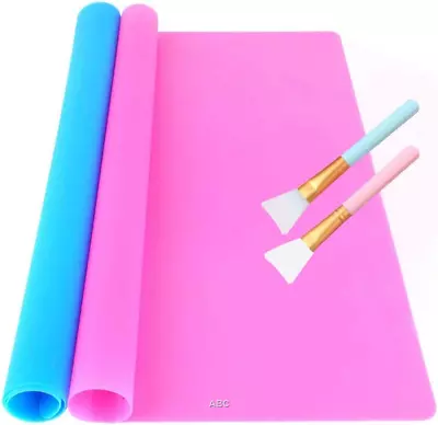 Jatidne 2 Pack Silicone Mat For Resin Epoxy Large Silicone Sheet For Craft Clay • £11.57