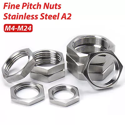 Fine Pitch Thread Hexagon Full Nuts A2 Stainless Steel M4 M5 M6 M8 M10 M12 - M24 • £137.27
