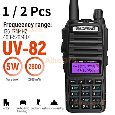 $94.59 • Buy BF UV82 Walkie Talkie VHF UHF Dual Band Long Range Two Way Radio 5W / 2800mAh