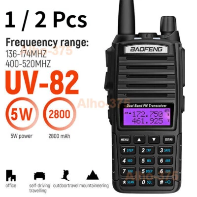 $94.59 • Buy BF UV82 Walkie Talkie VHF UHF Dual Band Long Range Two Way Radio 5W / 2800mAh