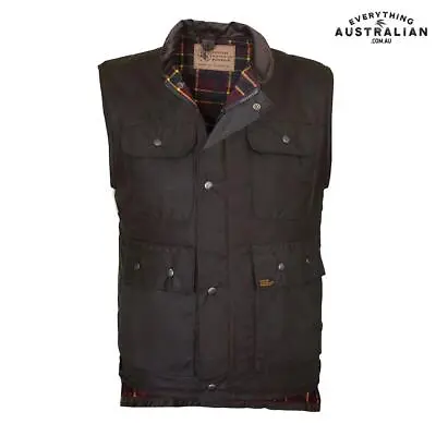Genuine Australian Bushwear Oilskin Vest Brown • £76.41