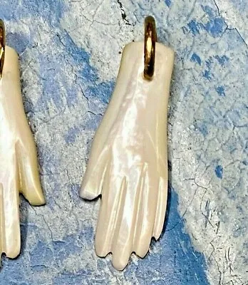 ONE Carved Mother Of Pearl Hand Charm /Pendant Mano Luck Talisman • $24