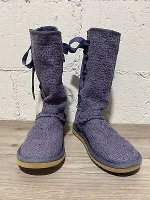 UGG Australia Heirloom Lace Up Boots Purple Size 1 • $50