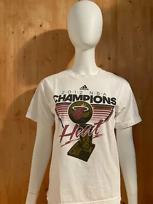 ADIDAS MIAMI HEAT NBA CHAMPS Graphic Print Youth T-Shirt Tee Shirt L Lrg Large • $11.77