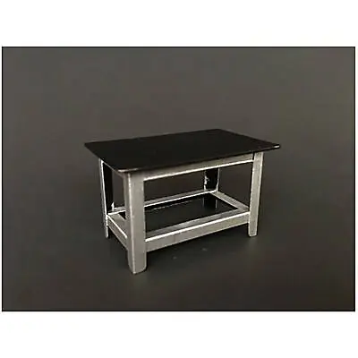 American Diorama Metal Work Bench For 1/18 Scale Models Black And Silver • $22.08