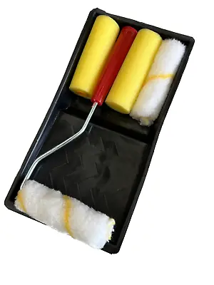6pcs PAINT ROLLER KIT SET With Tray Painting Runner Decor • £9.89