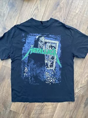 Metallica Tshirt Women's Large Black Oversized Grunge Biker Skater H&M Uk XS • £2.99