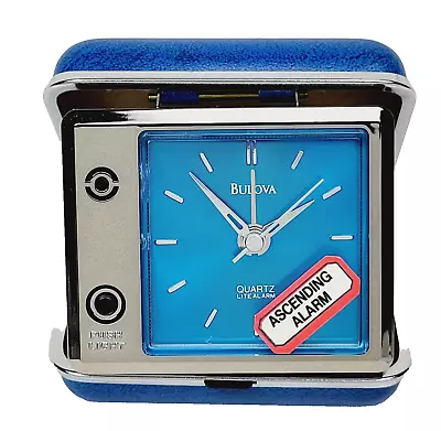 Bulova Quartz Lite Alarm Clock B6446 Vintage Travel Size Alarm Clock Working! • $24.95