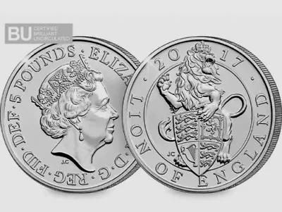 NEW 2017 UK Lion Of England CERTIFIED BU £5 (Brilliant Uncirculated) • £25.99