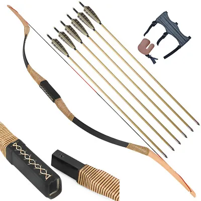 Traditional Hunting Recurve Bow Takedown 20-35lbs Horsebow Mongolian Archery • $88.39