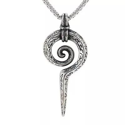 Men Silver Mayan Totem Snake Scepter Amulet Pendant Necklace Gothic Punk Jewelry • $8.99