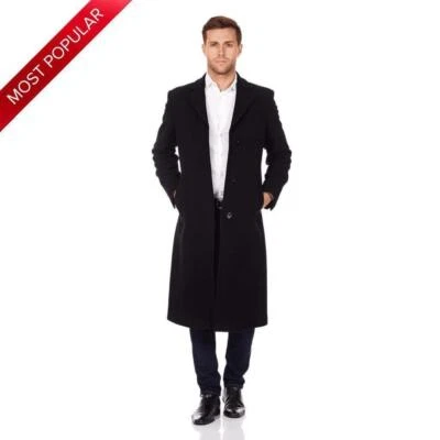 £150 • Buy De La Creme MAN Wool & Cashmere Blend Covert Long Coat