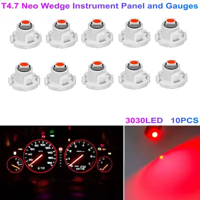 10x T4.7/T5 Red Neo Wedge 3030 LED Dash A/C Cliamte Heater Control Light Lamps • $7.99
