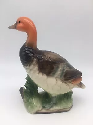 Vintage Orange Neck Duck Ceramic Figurine Japan MS-101 Mid Century Retro Bird • $14