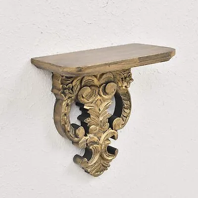 £126.97 • Buy Traditional Design Hand Carved Painted Solid Wood Wall Mounted Floating Shelf