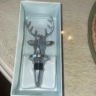 Mariposa Stag Elk Deer Bottle Stopper Wine Celebrate Hospitality New In Box • $14.95