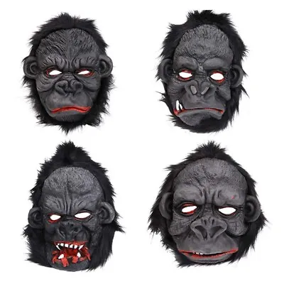 Gorilla Halloween Mask Latex Costume Horror Cosplay Monkey Full Face Helmet Prop • $8.99
