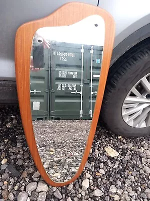 Vintage Mid Century 1970s Danish Wooden Framed Wall Mirror • £50