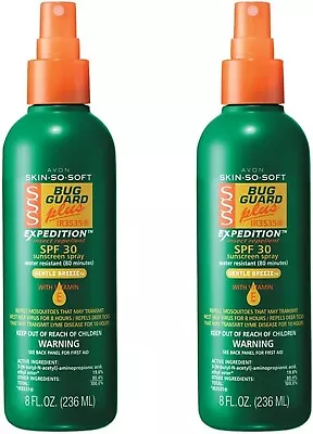 Avon SSS Bug Guard Plus Expedition SPF 30 W/ VITAMIN E Pump Spray 8 Oz PACK OF 2 • $37.99