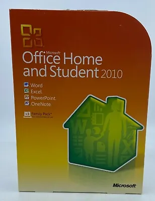 Genuine Microsoft Office 2010 Home Student Family Pack 3 PCs RETAIL Box W/ Key • $47.99