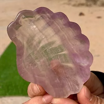 108G Natural Fluorite Quartz Carved Shell Bowl Crystal Spirit Therapy Gift • $0.99