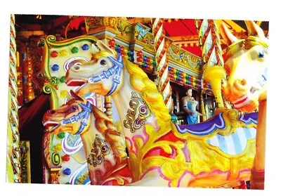 Postcard Fairground Carousel Horses (Unposted) FREE UK DELIVERY ! • £2.99