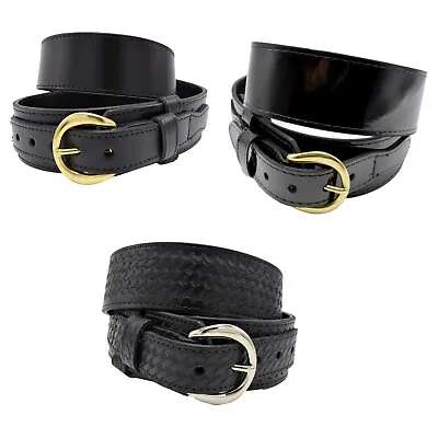 Perfect Fit Ranger Duty River Belt Black Leather Police Size 28-60 Plain BW USA • $69.80