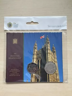 50p 1973 EEC Entry & 2020 Withdrawal From European Union 50p Two-Coin Set Brexit • £36