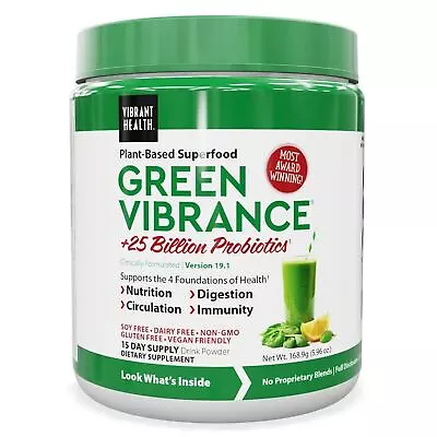 Vibrant Health Green Vibrance 6.26 Oz FRESH FREE SHIPPING MADE IN USA • $32