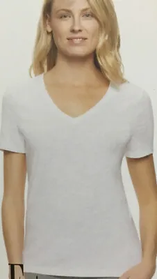 $8.99 • Buy Felina XL Slub Jersey V-Neck Tee Short Sleeve T-Shirt White NWT XL New