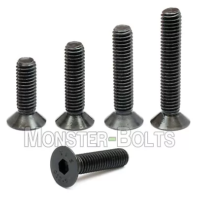 M6 Flat Head Socket Cap Screws 12.9 Steel W/ Black Oxide DIN 7991 1.0 Coarse • $6.92