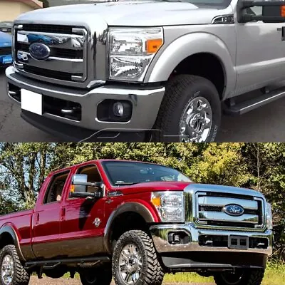 For 2011-2016 Ford F250 F350 Super Duty Chrome Grille Grill Full Overlay Cover • $295.99