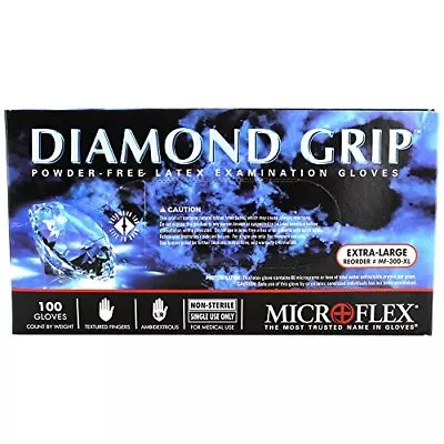 Microflex MF-300-XL Extra Large Diamond Grip Latex Gloves 100 Count New • $21.99