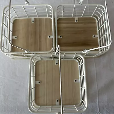 Metal Wire Basket Storage Organizer Bins For Kitchen Laundry Room 3Pack White • $19.99