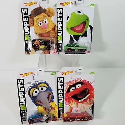 Hot Wheels Lot Set Of 4 Muppets Die Cast Animal Fozzie Bear Gonzo Kermit Cars  • $36.54