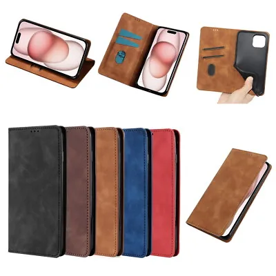 For OPPO Realme 8 9 10 11 C15 C17 Genuine Leather Case Mobile Wallet Cover Flip • £8.99
