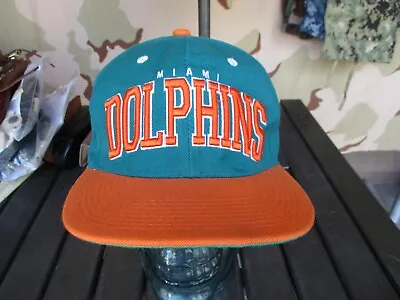 Vtg Miami Dolphins Green & Orange Snapback Cap Adjustable Hat • $13.50