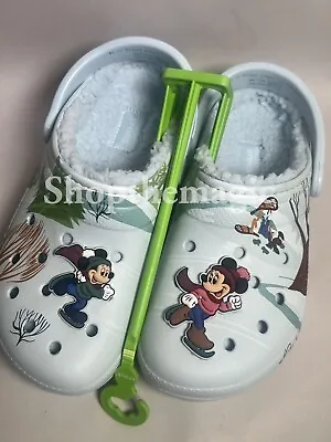 Disney Crocs Christmas 2023 Fleece Lined Mickey Minnie Donald Clogs Size M12 NEW • $79.45