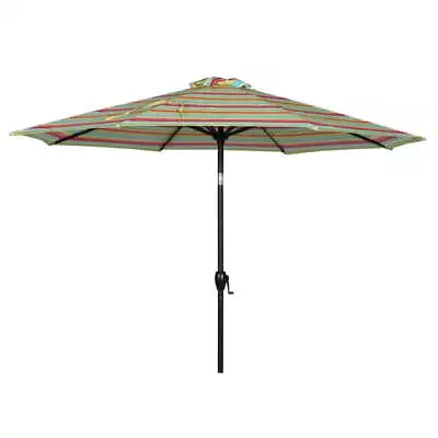 7.5 Ft Push-Up Round Market Umbrella6 Ribs Multi Stripe • $37.78