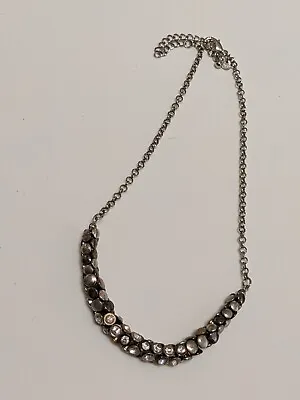 Marks And Spencer M&S Silver Tone Rhinestone Necklace • £4.99